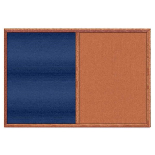 Enclosed Corkboard, 1 Door, 60"x36", 4" Fra, UV3424-BRONZE-CLOUD